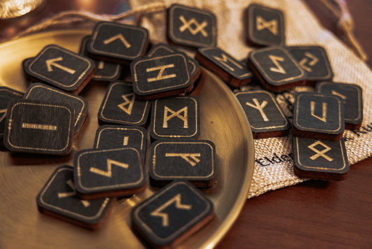 Wooden Travel Rune Set - Black