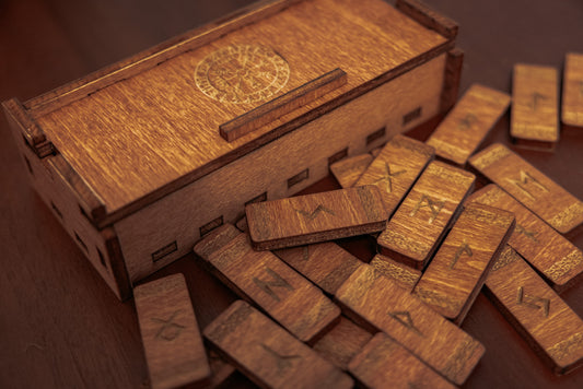 Wooden Box Rune Set - Brown