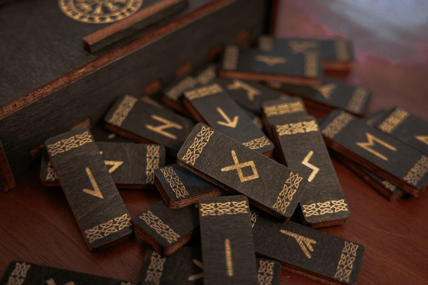 Wooden Box Rune Set - Black